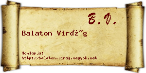 Balaton Virág névjegykártya